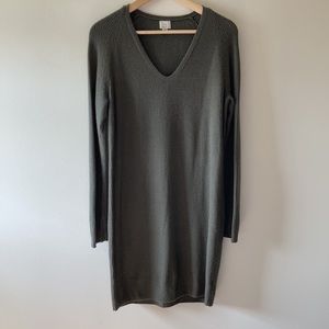 LONG SLEEVE SWEATER DRESS - Olive